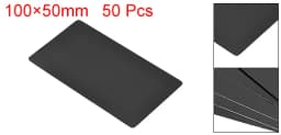 Uxcell 50Pcs Black Blank Aluminum Alloy Card DIY Laser Engraved Metal BusinessName Cards Painted Plate 80x40x0.25mm