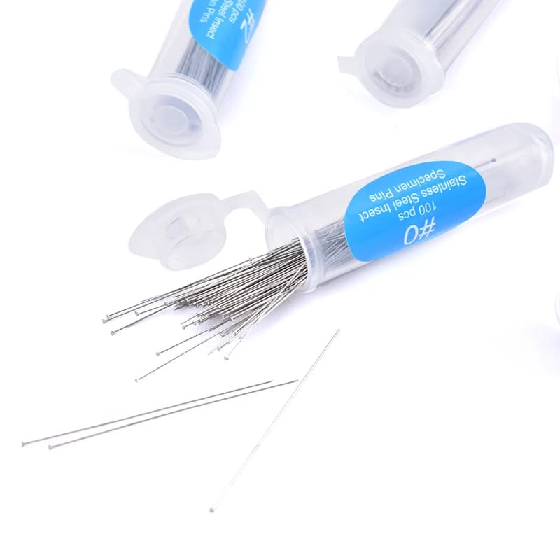 100Pcs/pack Insect Pins Specimen Needle Stainless Steel School Lab Entomology Needle With Tube Insect Obsvering Tool DIY Set