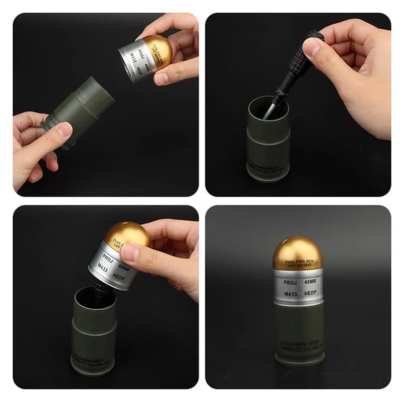 1pc M433 HEDP 40mm Cartridge Dummy Grenade Model Fan Collection Toy Gift Mini Storage Case Airsoft Display Decoration