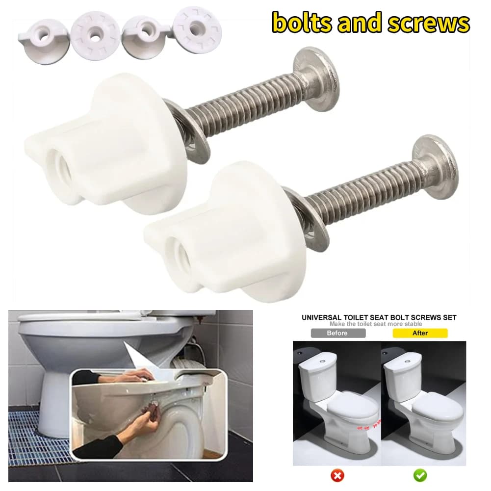 M6 Toilet Seat Hinge Bolt Screw Fixings Top Mounted Hinge Toilet Seat Parts Toilet Seat Hinge Bolt Screws Replace Bathroom Acces