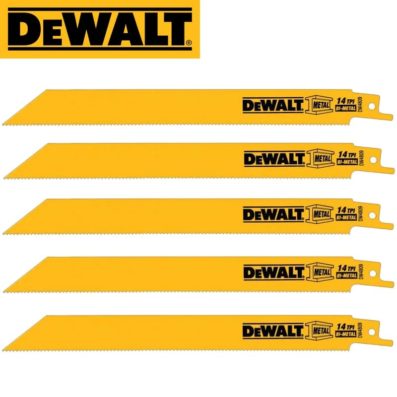 DEWALT DW4809 Reciprocating Saw Blade Durability In Set Saw Blades Thick Metal Cast Iron Alloy Wood Power Tool Accessories