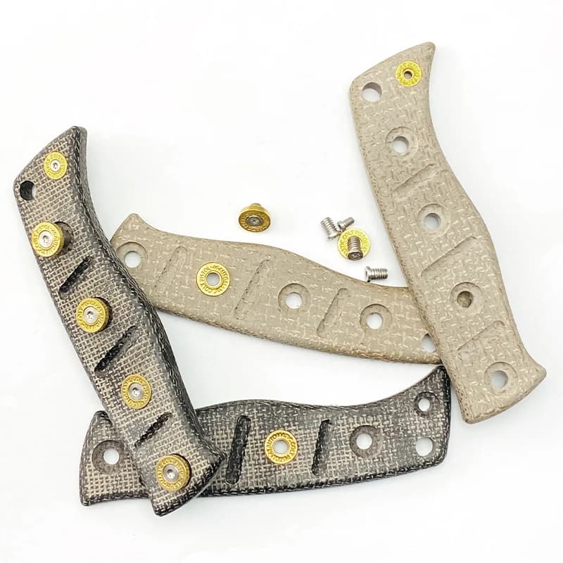 1pair Micarta Blade Handle Patch for BM Fixed Admas 375 Knife Folding With 5 Pairs Brass Screws Knife Patch Material DIY Parts