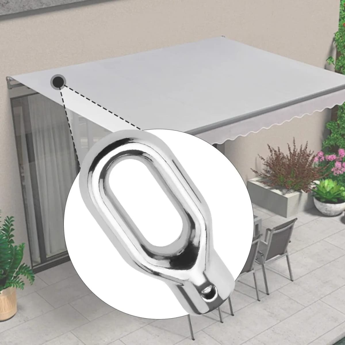 Awning Ring Hook Parts Repair Easy Installation Versatile Hand Crank for Awnings Awning Lift Machine Ring Canopy Attachment
