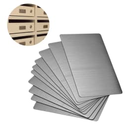 Uxcell 20Pcs Blank Metal Card 100x60x0.4mm Brushed 201 Stainless Steel Plate for DIY Laser Printing Engraving Dark Gray Silver