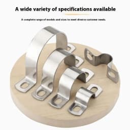 1Pcs Thickened U-Tube Strap Clamp Stainless Steel Horseback Wire Throat HoopCable Fastener Clips Applicable To Pipe OD 8-200mm