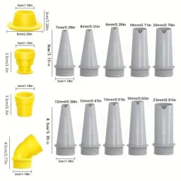 15Pcs Caulk Finisher Kit Glass Glue Caulking Plastics Nozzle Tips with Connection Bases Replacement for Bathroom Kitchen Doors