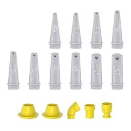 15Pcs Caulk Finisher Kit Glass Glue Caulking Plastics Nozzle Tips with Connection Bases Replacement for Bathroom Kitchen Doors