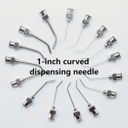 1-inch 45 degree bent metal injection needle tube, stainless steel dispensing needle, dispensing needle distributor accessories