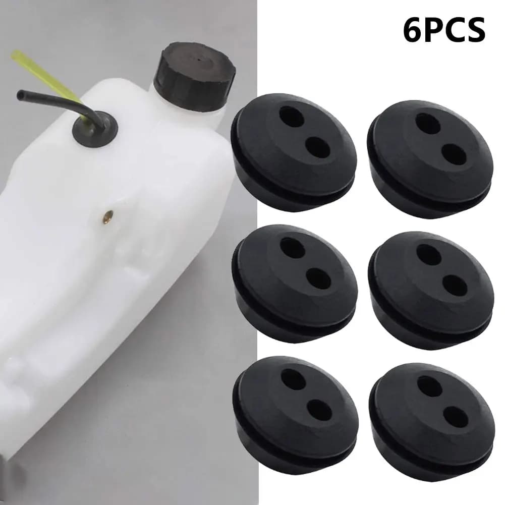 6Pcs Tank Fuel Seal Grommets Replacement Rubber Grommet 2-Hole Fuel Tank Strong Sealing Grommet For Garden Trimmer Brush Cutters