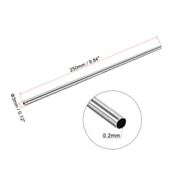 Uxcell 2Pcs 304 Stainless Steel Round Tubing 3mm 4mm 5mm OD 250mm Length Seamless Straight Pipe Tube 0.2mm-1mm Wall Thickness
