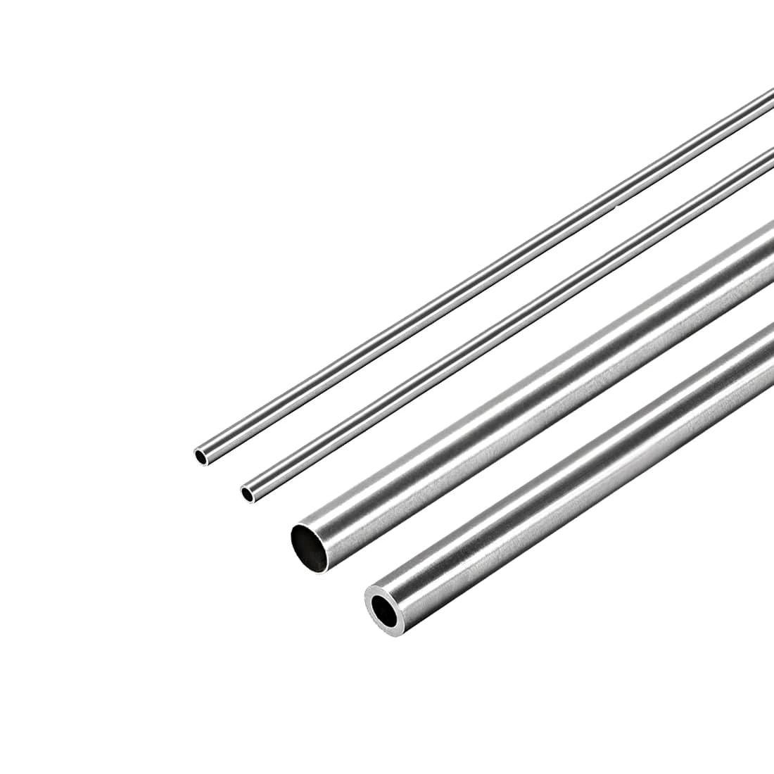 Uxcell 2Pcs 304 Stainless Steel Round Tubing 3mm 4mm 5mm OD 250mm Length Seamless Straight Pipe Tube 0.2mm-1mm Wall Thickness
