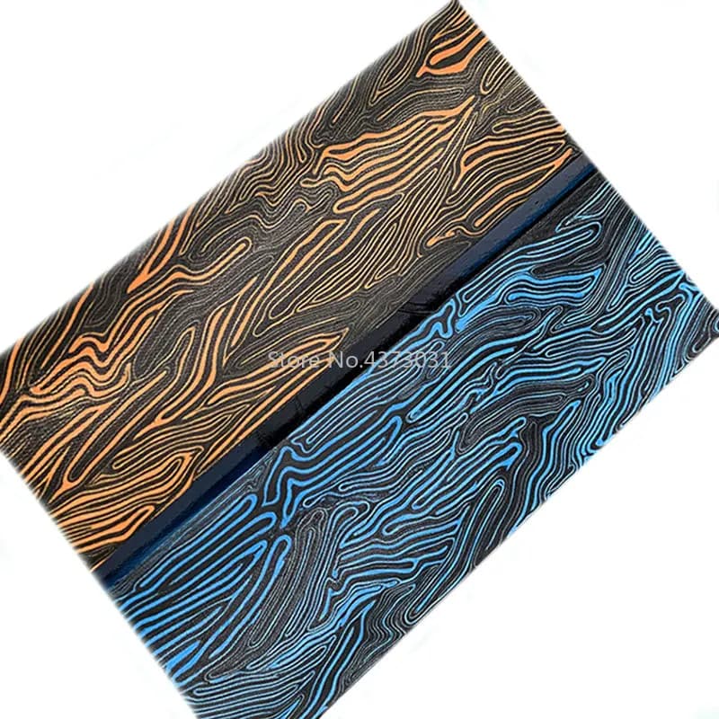 2Pcs G10 Micarta Template Board Sheet Damascus Canvas Material for DIY Knife Handle Material Red/black/orange/blue 130X45X8mm