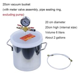 Stainless Steel Vacuum Chamber Gallon Vacuum Defoaming Barrel 6L Vacuum Degassing Chamber Silicone AB 20CM