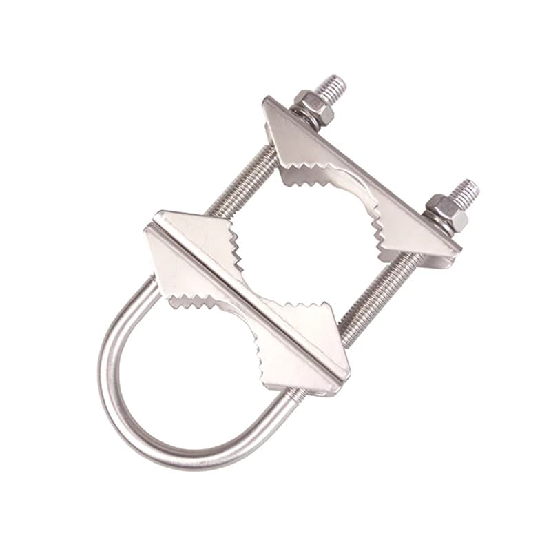 【LM】M6 U Bolts Mounting Hardware Heavy Duty Anti-Rust Mast To Mast Clamp V Jaw Block Mount Bracket Kit For Outside Home Antenna