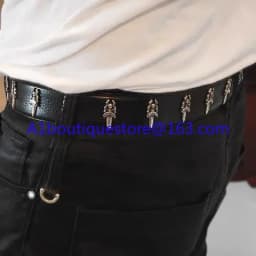 Engraved Roller Hollow Light Luxury Belt 925 Silver Classic Leather Totem Belt Pin Buckle
