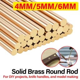 4mm/5mm/6mm Copper Bars Round Rods High-Precision Solid Brass for DIY Project Tool Handle Model Making Hardware Processing