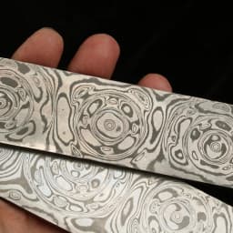 120 Layers Stainless Damascus Steel Billet Bar, Knife Making, Tool Making Steel Blank, Hardened HRC62. No Core.