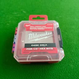 Milwaukee Tool Box Collection 1/4 Inch Hex Shank Bits Storage Case Empty Durable Clear Lid Portable Screwdriver Bit Organizer