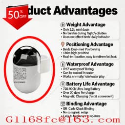 Mini Real-Time GPS Locator Waterproof Pigeon Ring 4G Network GSM Android IOS Trajectory Locator Made Durable Plastic LBS
