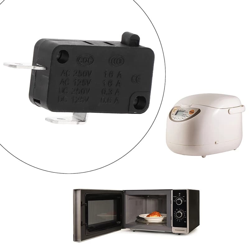 {PH}5PCS KW1-103 Microwave Oven Door Switch Fit For Microwave Washing Machine Rice Cooker 16A 250V 2 Pins.