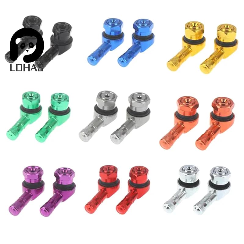 1Pcs Motorcycle Valve Stems Rim 90 Degree Angle Aluminum Alloy Valve Wheel Tire Tubeless Valve Caps For Rim Wheel Parts