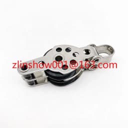 Marine Boat Accessories Stainless Steel Double Nylon Sheaves Pulley Block for 4mm Rope