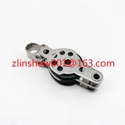 Marine Boat Accessories Stainless Steel Double Nylon Sheaves Pulley Block for 4mm Rope