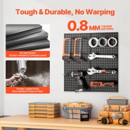 SucceBuy 24x12in 2/4pcs Metal Pegboard Panels Wall Organizer with Hooks Accessories for Garage Tool Storage Craft Room Home