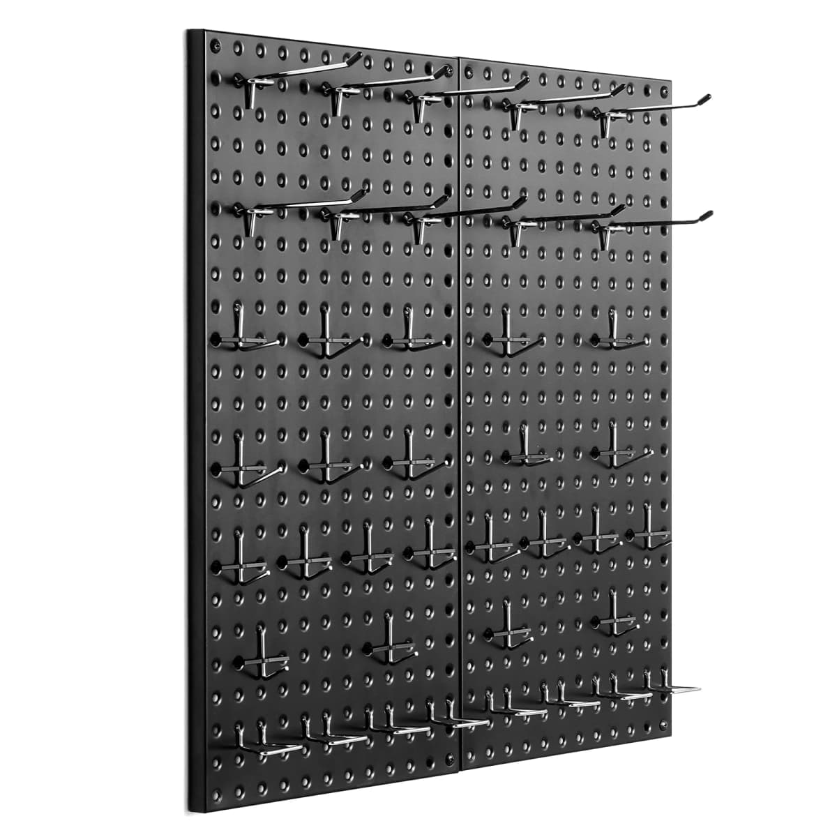 SucceBuy 24x12in 2/4pcs Metal Pegboard Panels Wall Organizer with Hooks Accessories for Garage Tool Storage Craft Room Home