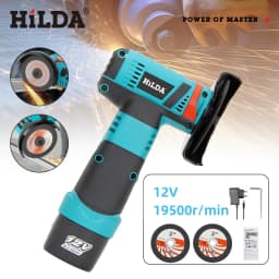 HILDA 12v Mini Angle Grinder 3 inch Cordless Power Tool For Cutting Diamond Polishing And Grinding Rechargeable Angle Grinder