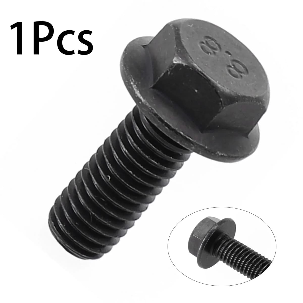 1pcs Metal Saw Blade Bolt M8 X 20mm Left Hand Thread Hex Head Flange For Cutting Machine Tool Miter Saw Blade Screw Bolt 