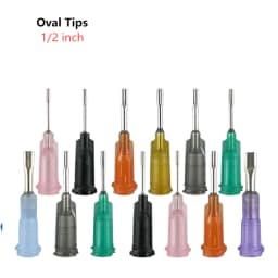 50PCS Oval Tips 1/2inch Glue Dispensing Needles