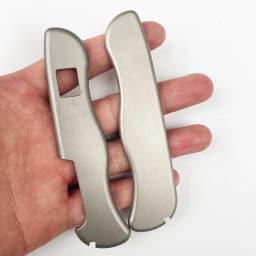 1Pair Titanium Alloy Handle Scales With Square Holes for 111MM Swiss Knife Patch with Slots for Toothpick Tweezers Accessories