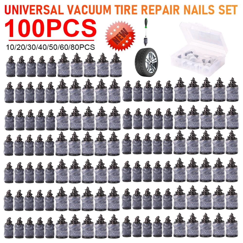 10-100PCS Universal Car Motorcycle Scooter Vacuum Tyre Repair Set Rubber Tubeless Tire Repair Kit Glue Free Repair Tire Nails