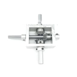 Transmission Reversing Gearbox Dual Output Shaft Bevel Gear Angle Converter Speed Ratio 1:1 Alloy Frame 90 Degree Right Angle