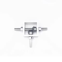 Transmission Reversing Gearbox Dual Output Shaft Bevel Gear Angle Converter Speed Ratio 1:1 Alloy Frame 90 Degree Right Angle