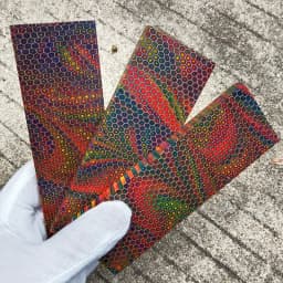 2pieces Mixed Color C-Tek Honeycomb Resin Material for DIY Knife Handle Making Material Plate Resin Compound Material 120x40x8mm