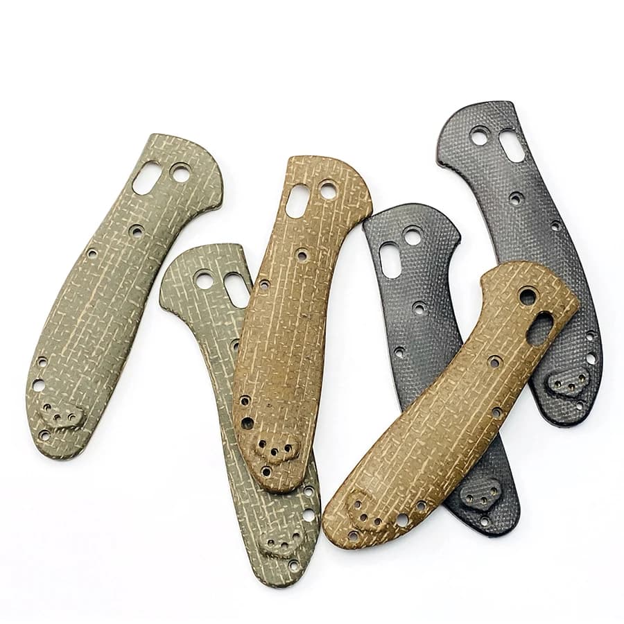 1pair Micarta Blade Handle Patch for BM 550 / 551 Knife Folding with Support Shaft Screw Knife Patch Material DIY Accessories