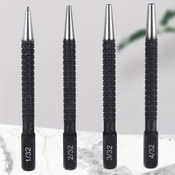 4 Pieces of High-speed Steel Nail Fixer Black Drilling Manual Locator Punching Center and Dot Punch (1/32 "2/32" 3/32 "4/32")