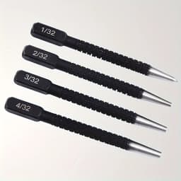 4 Pieces of High-speed Steel Nail Fixer Black Drilling Manual Locator Punching Center and Dot Punch (1/32 "2/32" 3/32 "4/32")
