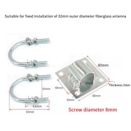 20/25/32mm Omni Fiberglass Antenna Clip Anti-falling Bracket Holder U Bolts Installation Clamp Holding Pole Fixation