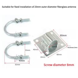 20/25/32mm Omni Fiberglass Antenna Clip Anti-falling Bracket Holder U Bolts Installation Clamp Holding Pole Fixation