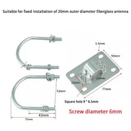 20/25/32mm Omni Fiberglass Antenna Clip Anti-falling Bracket Holder U Bolts Installation Clamp Holding Pole Fixation