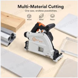 110V SJ-55 Brushless Track Saw 2KW 55mm Depth 6470RPM 6-Speed Plunge Saw for Wood Aluminum Plastic Dust Free with Quick Safety