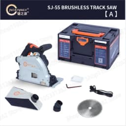 110V SJ-55 Brushless Track Saw 2KW 55mm Depth 6470RPM 6-Speed Plunge Saw for Wood Aluminum Plastic Dust Free with Quick Safety