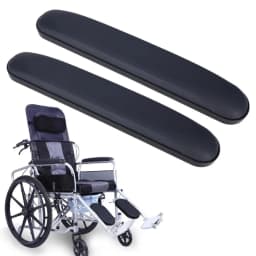 2PCS Comfortable Wheelchair Armrest Pad Sponge Leather Spare Part Arm Rest with Screw Soft Arm Pads Cover Arm Rest Support