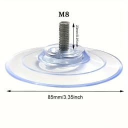 M8 Screw Transparent Rubber Suction Cup Sucker Turn Nut Hooks for Glass Table Tops Storage Tool Wall Picture Hanging Hook