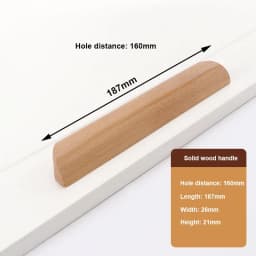1Pc Solid Wooden Furniture Handle Drawer Pulls Cabinet Wood Handles Environmental Friendly Wardrobe Knob with Mounting Screws