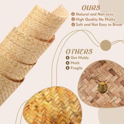 Cane Webbing 35/40/45/50cm Width Rattan Roll, Large Size Natural Rattan webbing Caning material Rattan fabric for Furniture DIY
