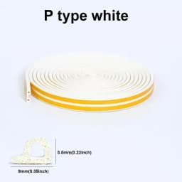 5m/10m DIEP Shape Door Seal Strip Self-adhesive Window WeatherStripping Insulation Noise Rubber Sealing Strip Draft Stopper Tape